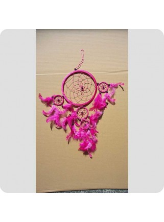 Drømmefanger 22 cm pink m/pink fjer