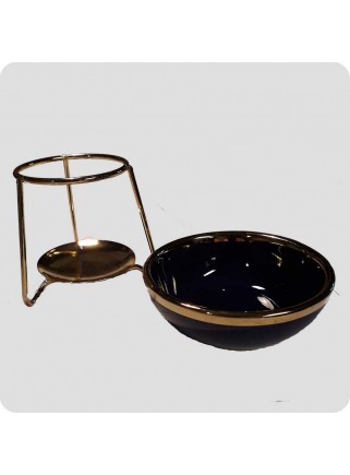 Oil burner metal with blue bowl