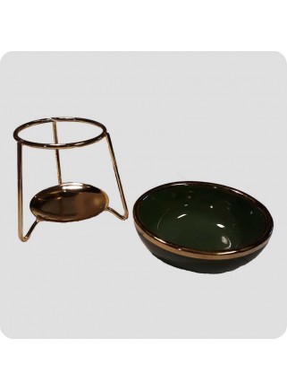 Oil burner metal with green bowl