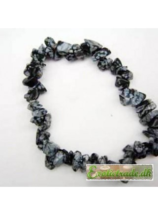 Gemstone chip bracelet - snowflake obsidian