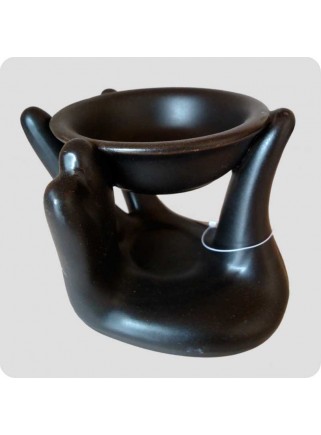 Aromalampe hånd sort keramik